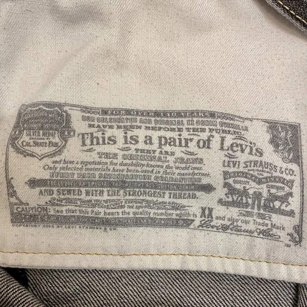 Levis 501XX Mens 46x31 (Measured) Gray Acid Wash Straight Leg Button Fly Jeans